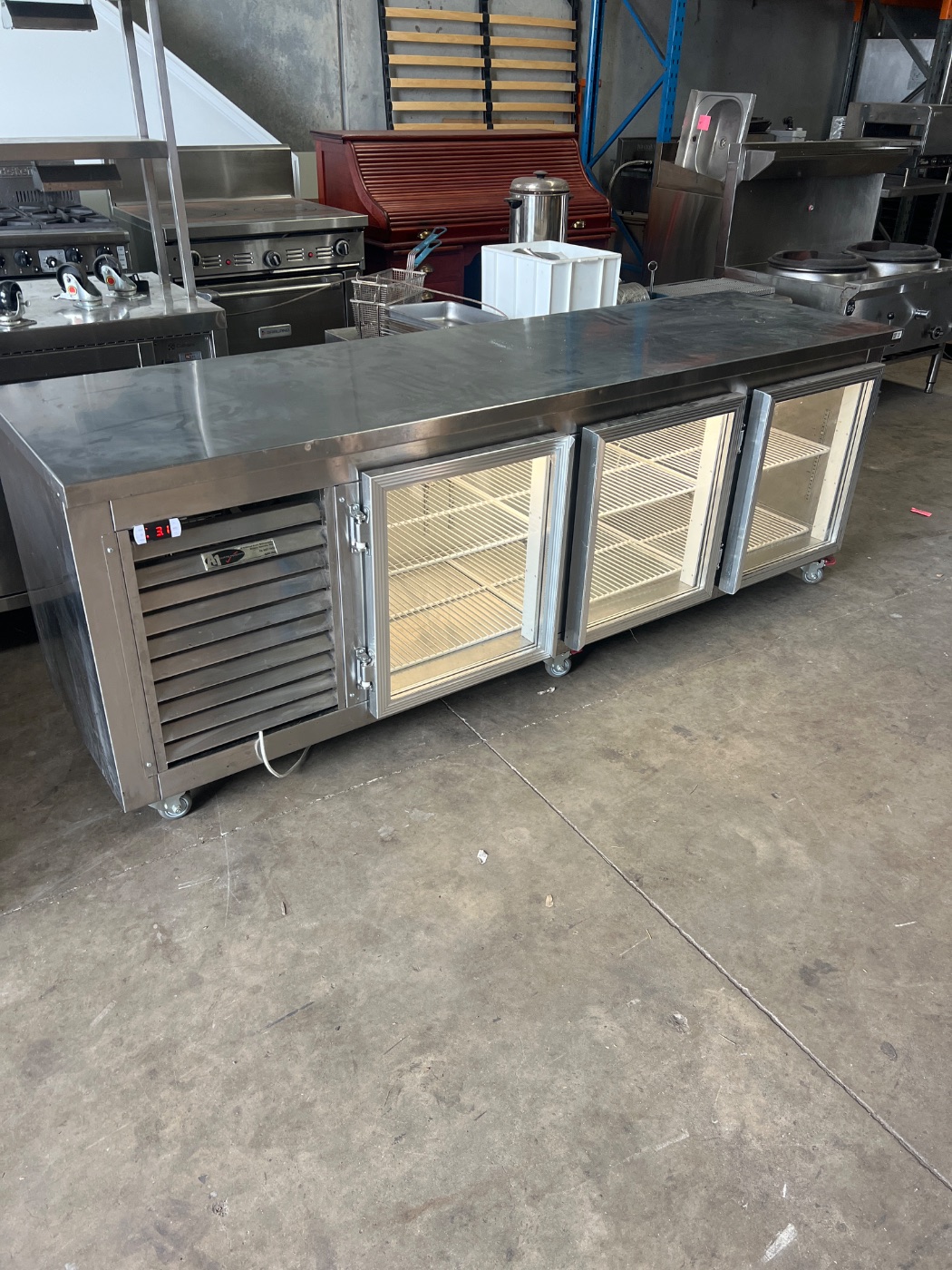 3 Glass Door Underbench Bar Fridge